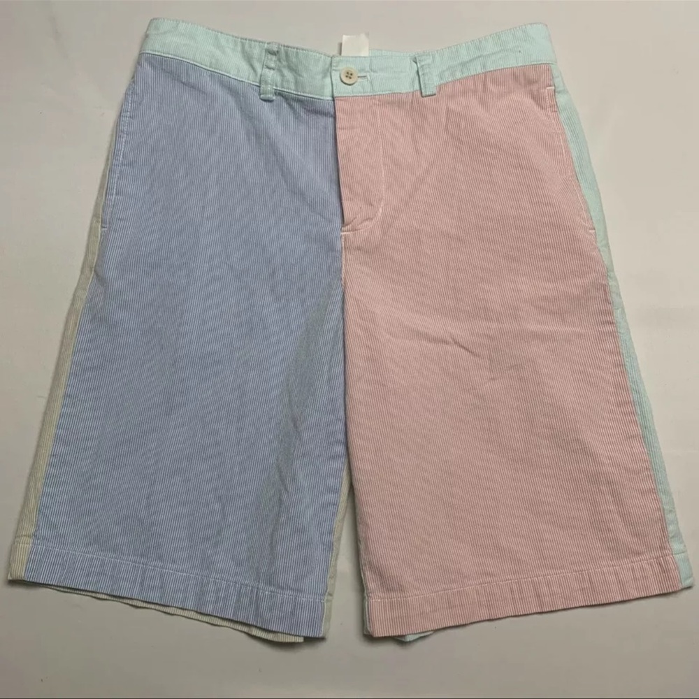Kids' Vineyard Vine colorblock flat front pinwale chino shorts